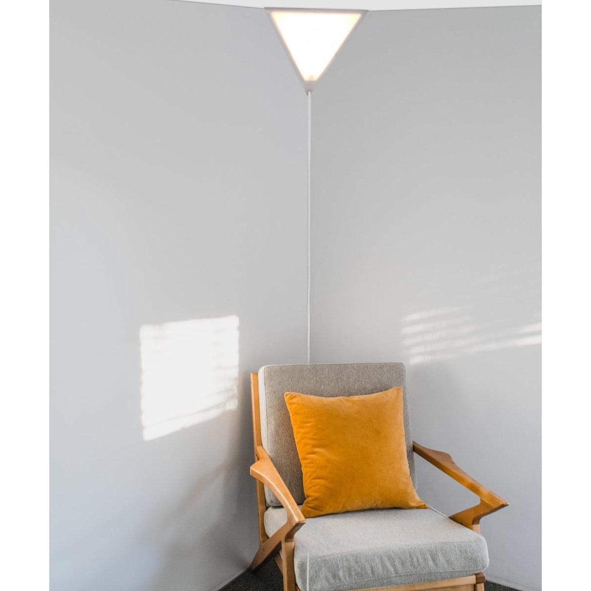 16"W Beacon Triangle Corner Light Plug-In Cord White by Home Concept