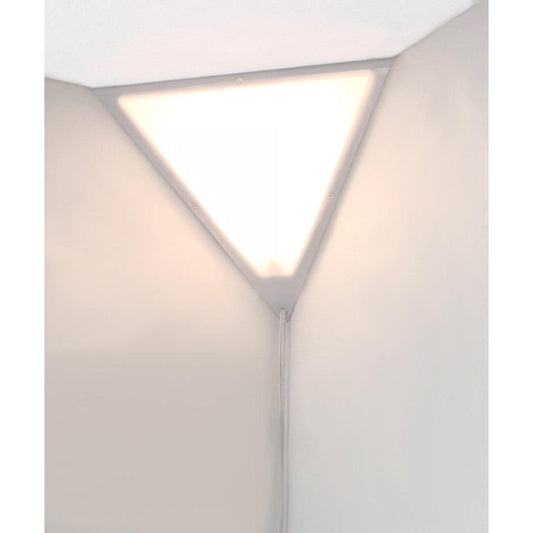 16"W Beacon Triangle Corner Light Plug-In Cord White by Home Concept