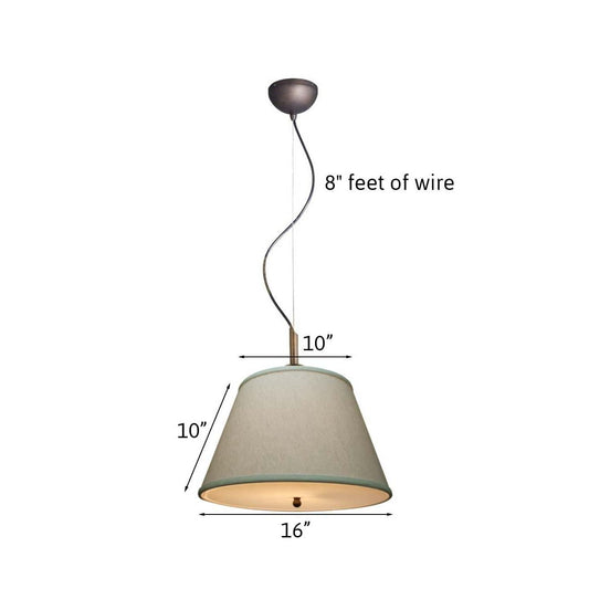 16"W Gold-laced Cafe Pendant Light with Textured Oatmeal Slotted Pendant Empire Shade and Diffuser