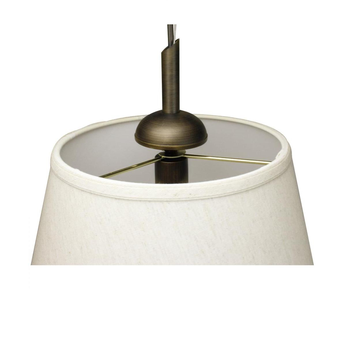 16"W Gold-laced Cafe Pendant Light with Textured Oatmeal Slotted Pendant Empire Shade and Diffuser