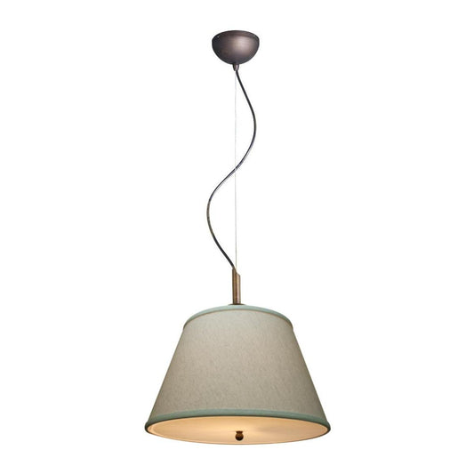 16"W Gold-laced Cafe Pendant Light with Textured Oatmeal Slotted Pendant Empire Shade and Diffuser