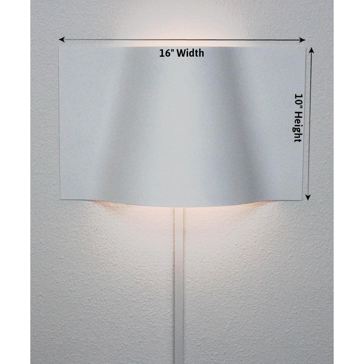 16"W Surface Wave Alluring Curved Metal LED Wall Light