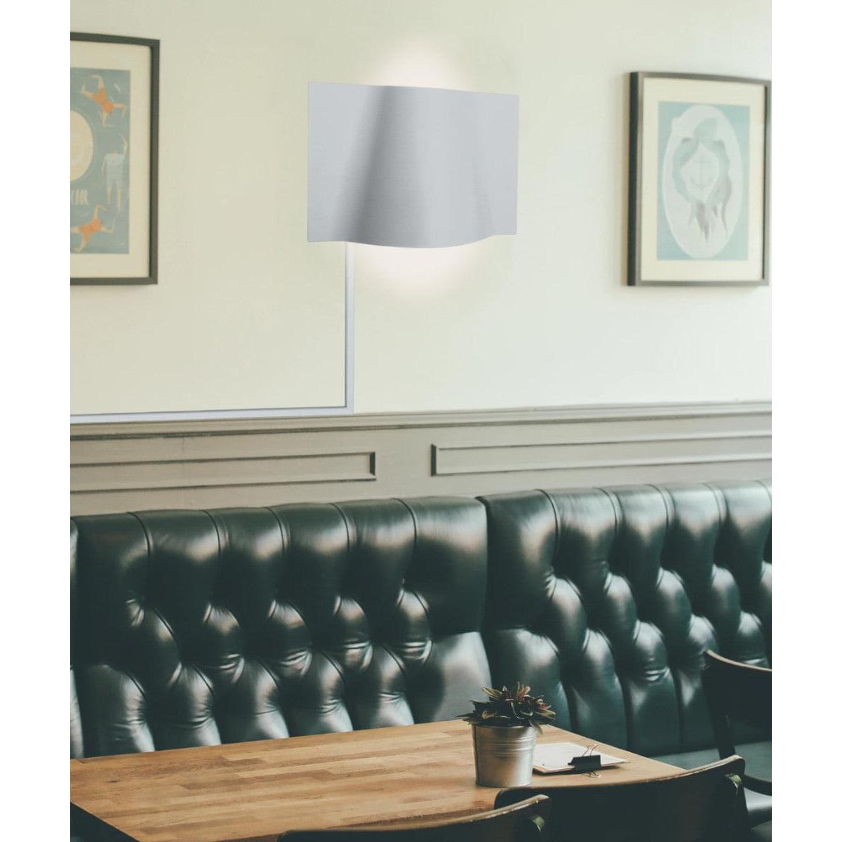16"W Surface Wave Alluring Curved Metal LED Wall Light