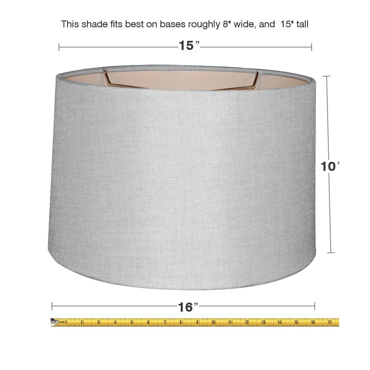 16"W x 10"H Khaki Burlap Drum Shade