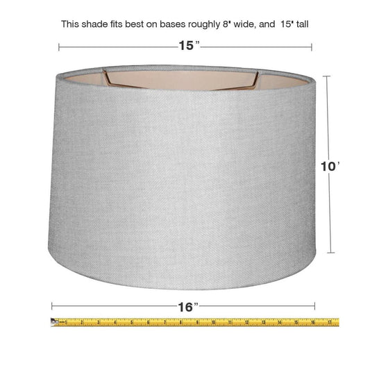 16"W x 10"H Khaki Burlap Drum Shade