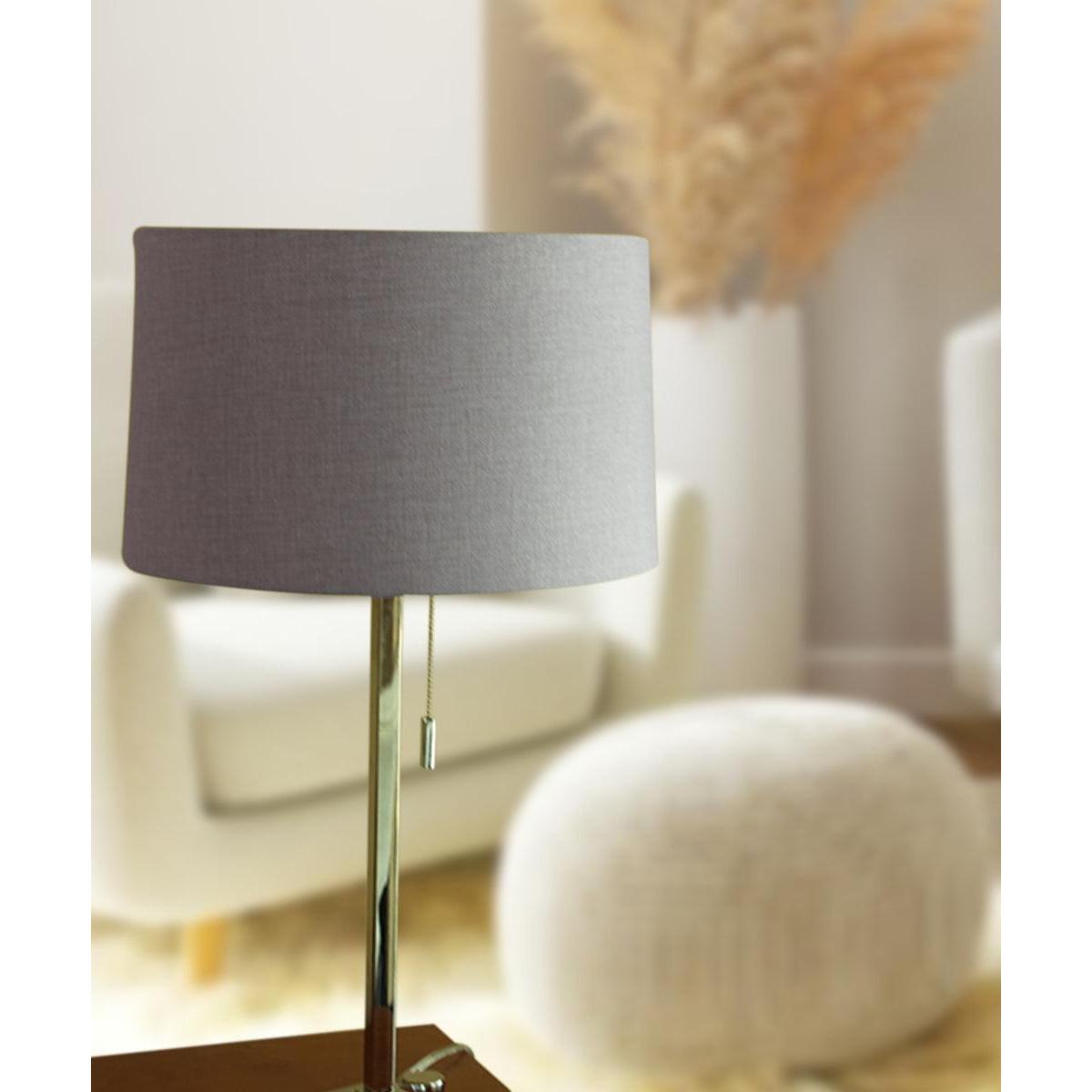 16"W x 10"H Khaki Burlap Drum Shade