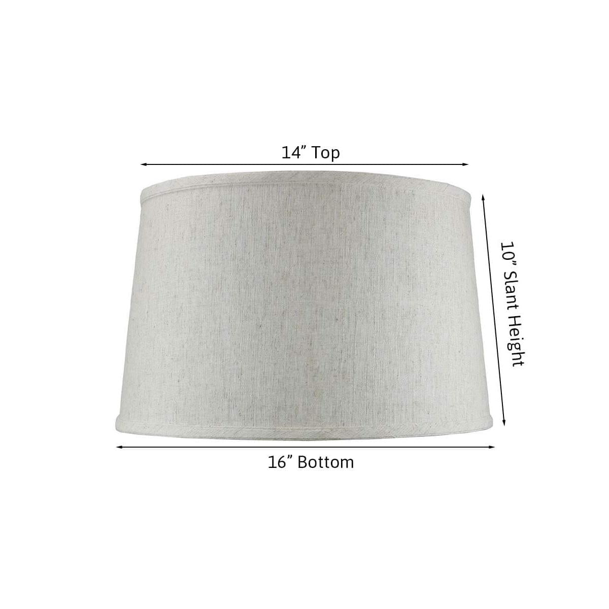 16"W x 10"H Shallow Drum Hard Back Lamp Shade Textured Oatmeal