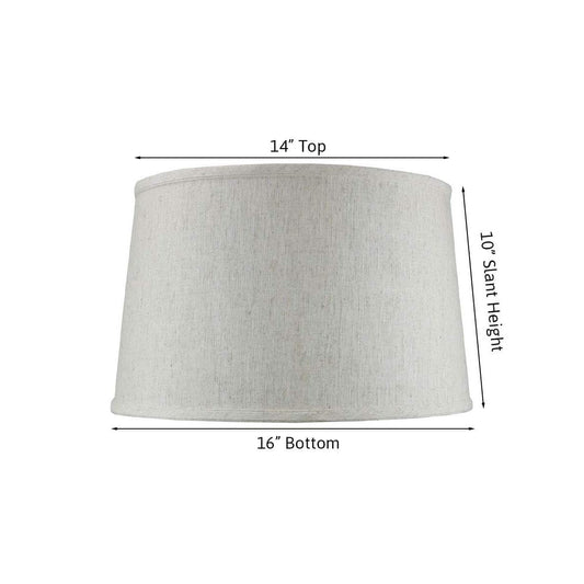 16"W x 10"H Shallow Drum Hard Back Lamp Shade Textured Oatmeal