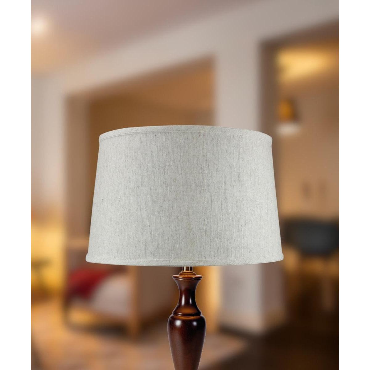 16"W x 10"H Shallow Drum Hard Back Lamp Shade Textured Oatmeal