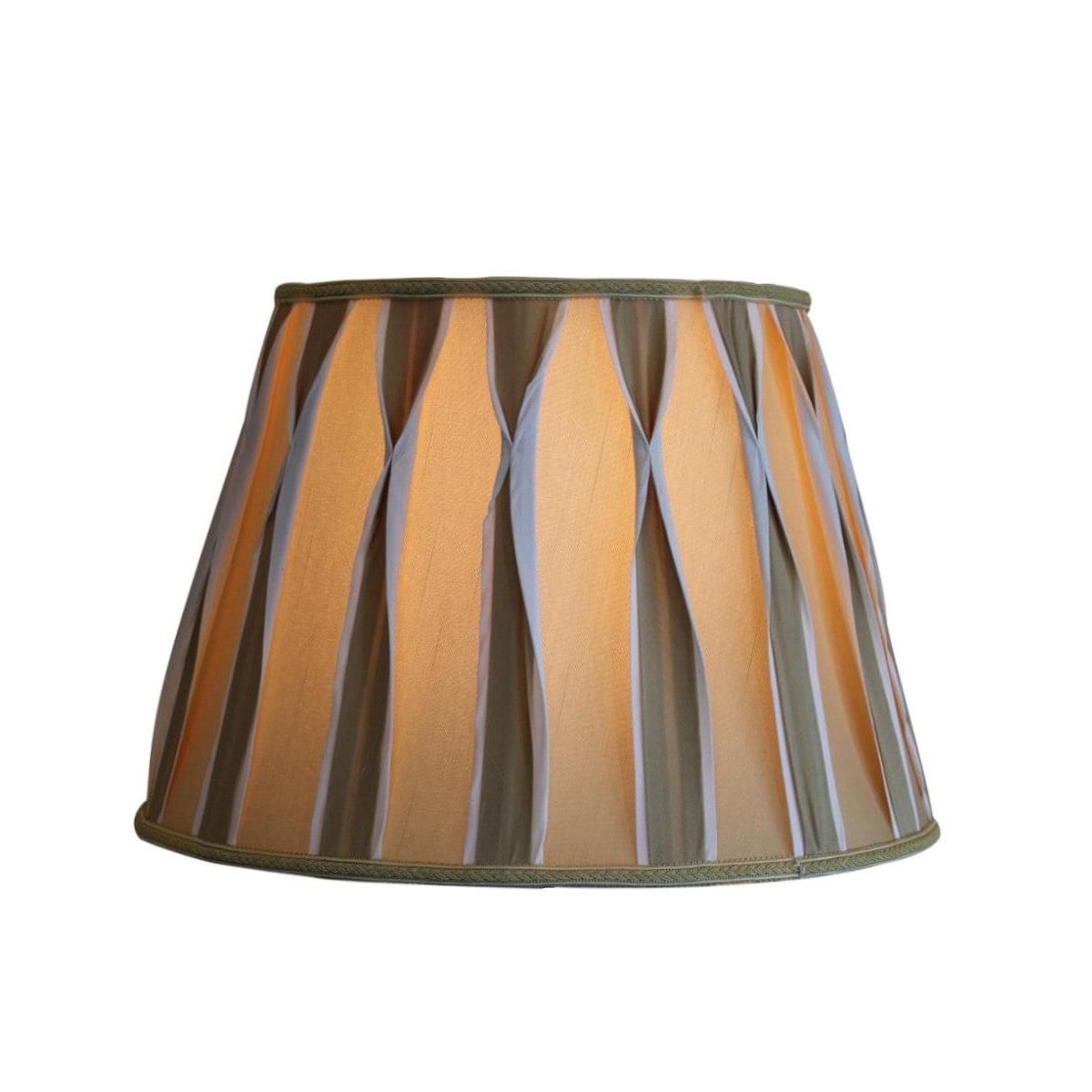 16"W x 11"H Beige/White Pinched Pleat Shantung Lampshade