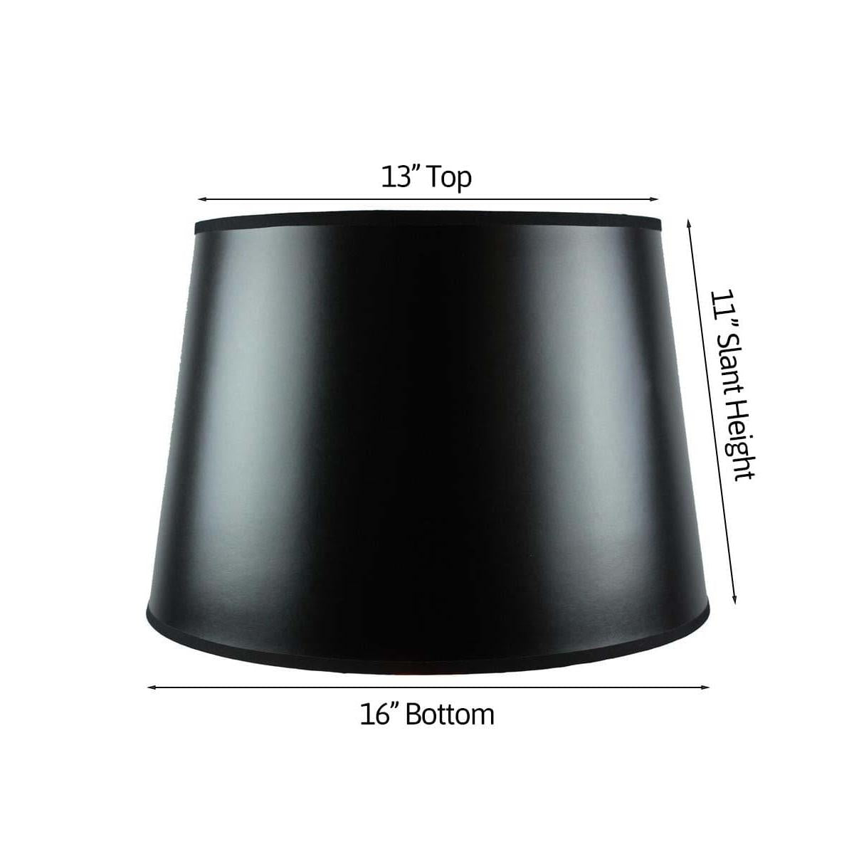 16"W x 11"H Black Parchment Gold-Lined Floor Lampshade