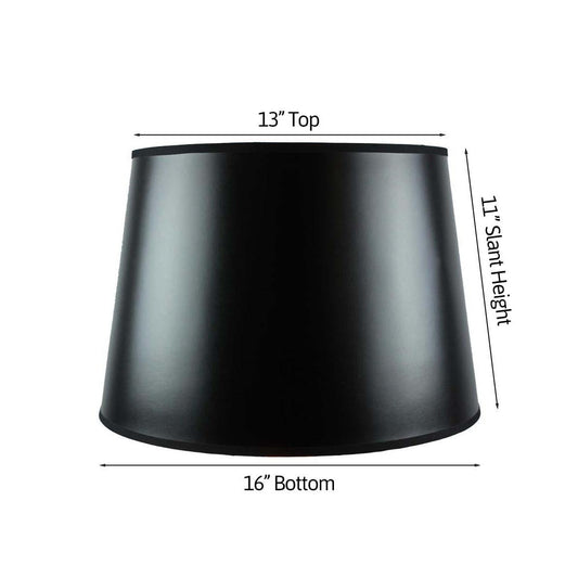 16"W x 11"H Black Parchment Gold-Lined Floor Lampshade