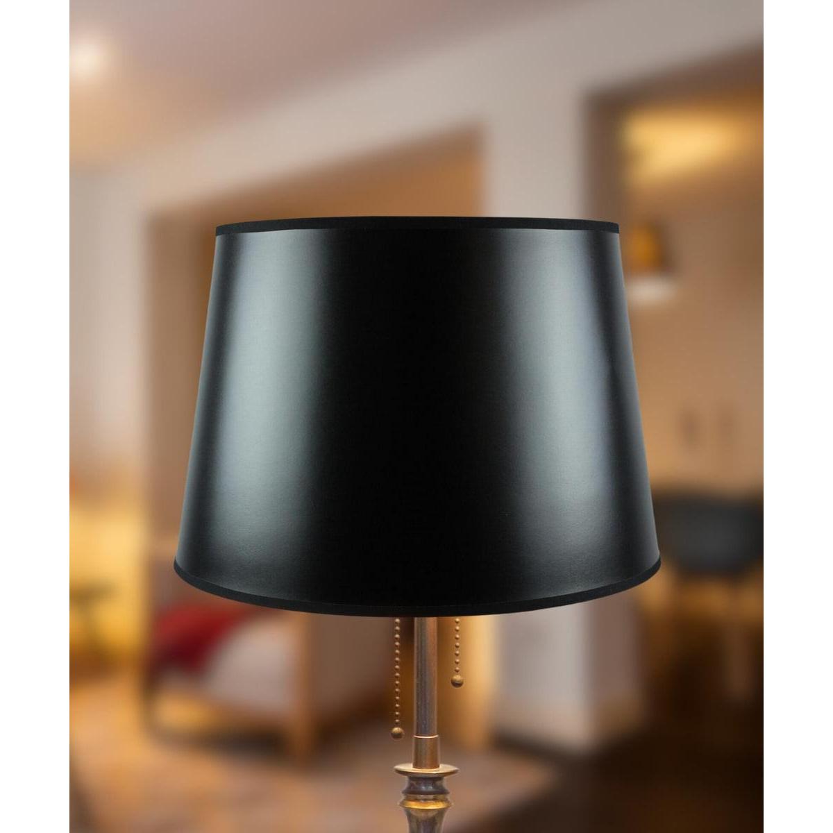 16"W x 11"H Black Parchment Gold-Lined Floor Lampshade