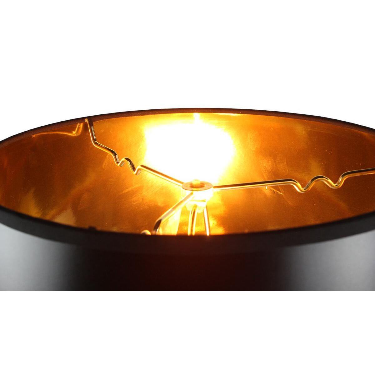 16"W x 11"H Black Parchment Gold-Lined Floor Lampshade