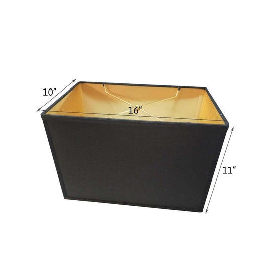 16"W x 11"H Rectangular Drum Lampshade Softback Black Fabric