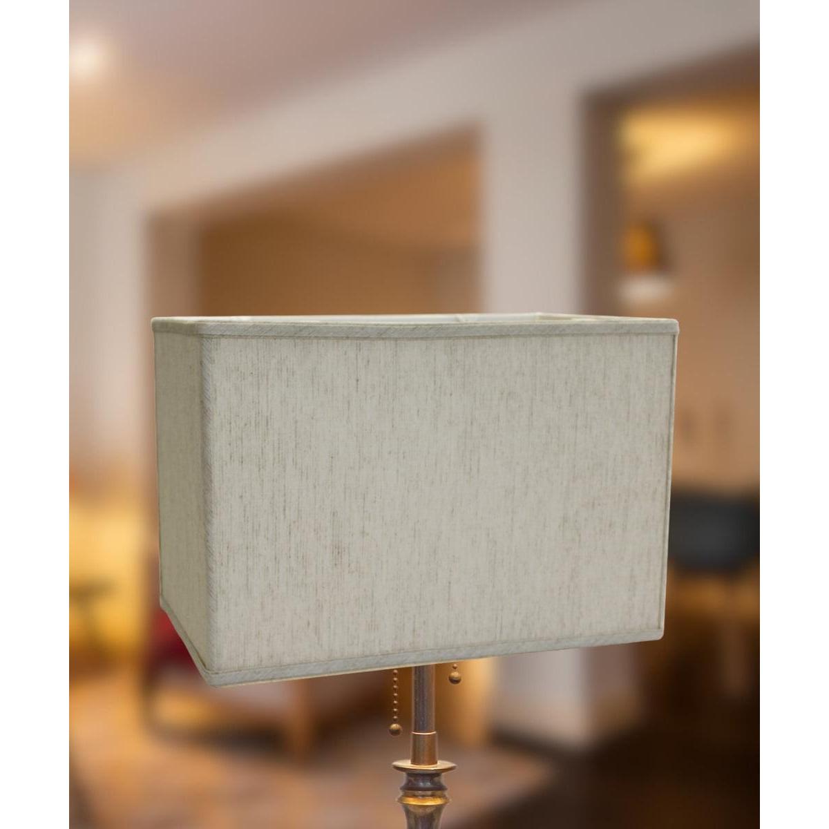 16"W x 11"H Rectangular Drum Lampshade Softback Textured Oatmeal