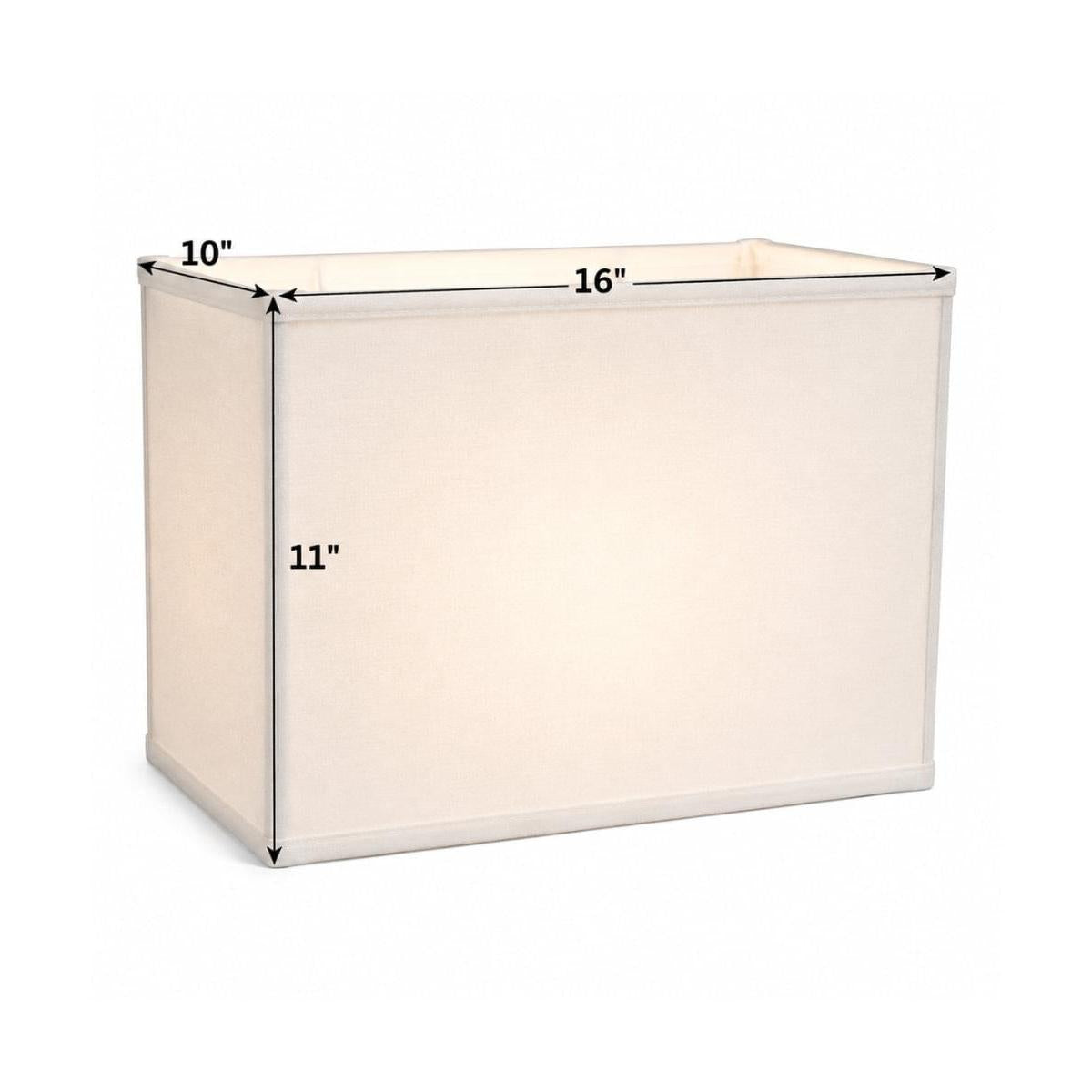 16"W x 11"H Rectangular Drum Lampshade Softback White