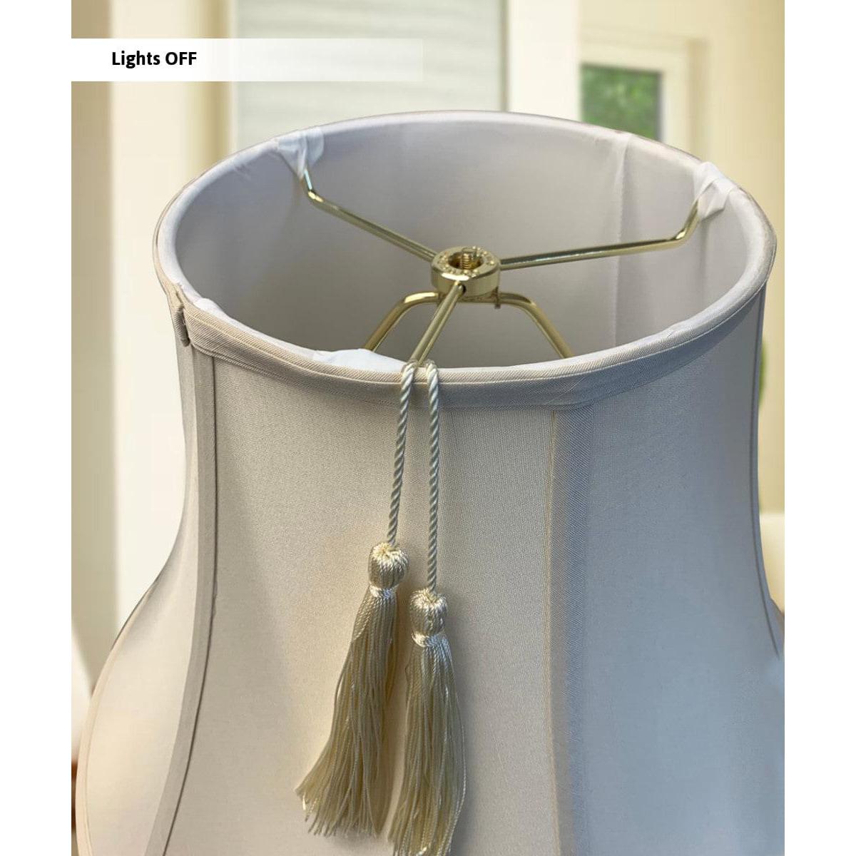 16"W x 12"H Shantung Lamp Shade Tassel Eggshell