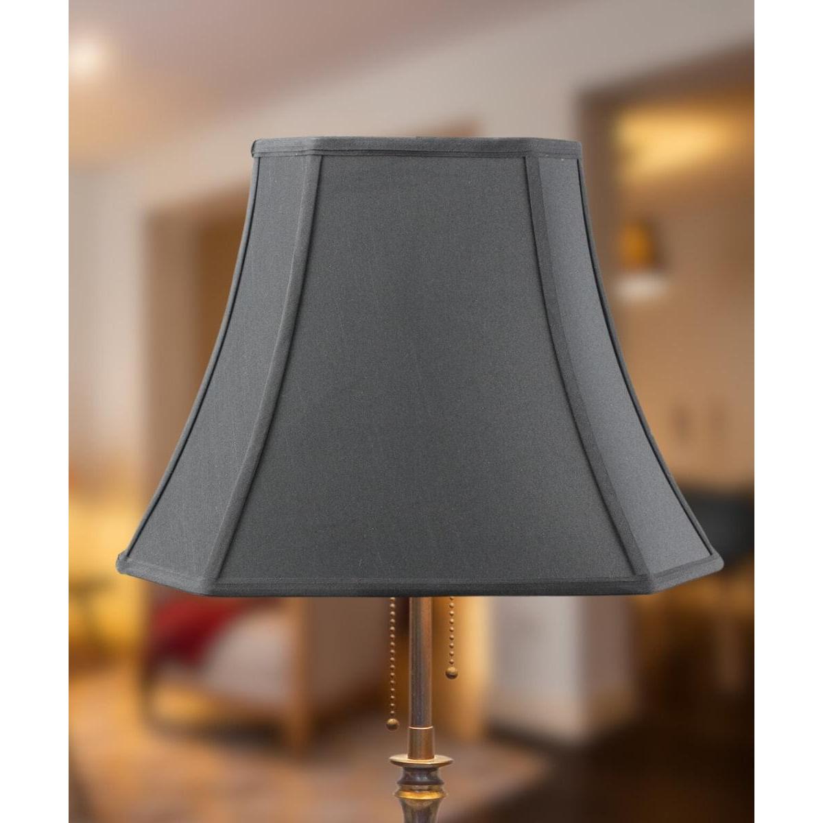 16"W x 12"H Square Cut Corner Shade Black Fabric/Gold Liner