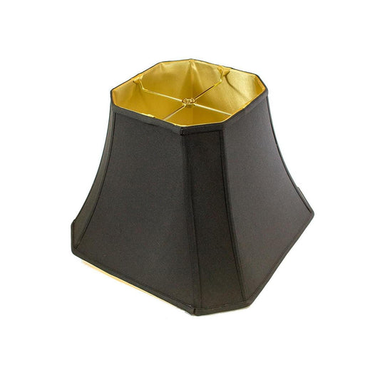 16"W x 12"H Square Cut Corner Shade Black Fabric/Gold Liner