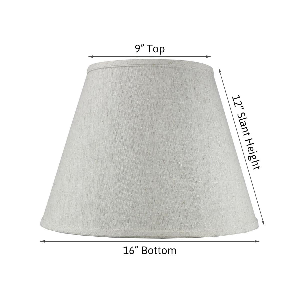 16"W x 12"H Textured Oatmeal Empire Hardback Lamp Shade