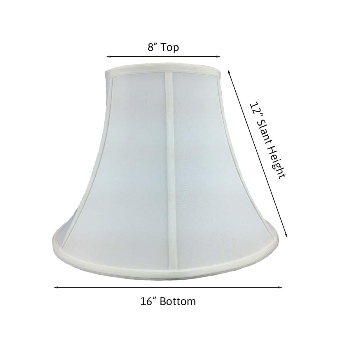 16"W x 12"H White Bell Shantung Shade