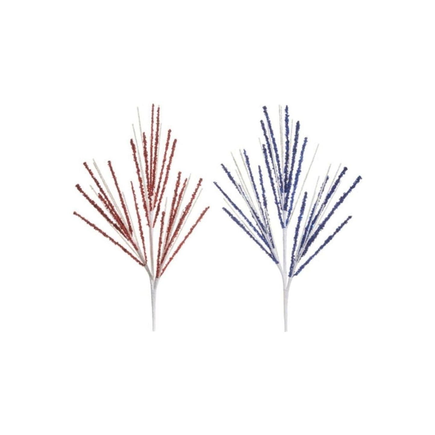 16.5" Glittered Spray: Red/Blue