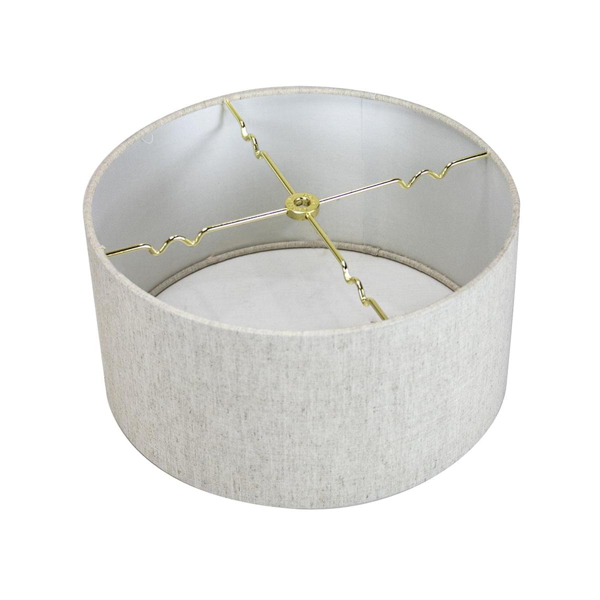 16"x16"x9" Textured Oatmeal Hardback Drum Lampshade