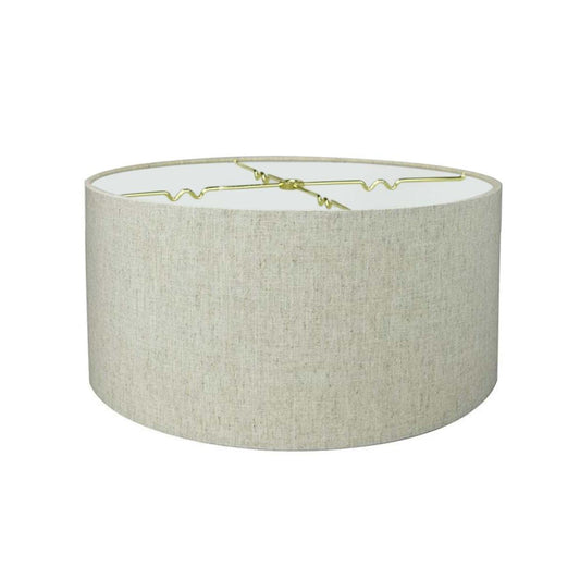16"x16"x9" Textured Oatmeal Hardback Drum Lampshade