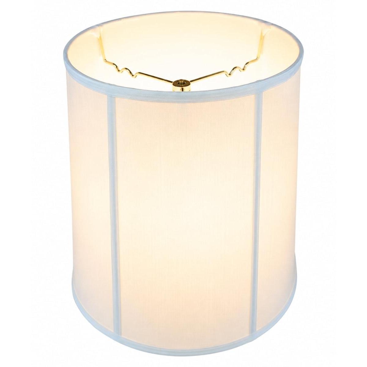 16x18x19 White Shantung Tall Drum Lampshade