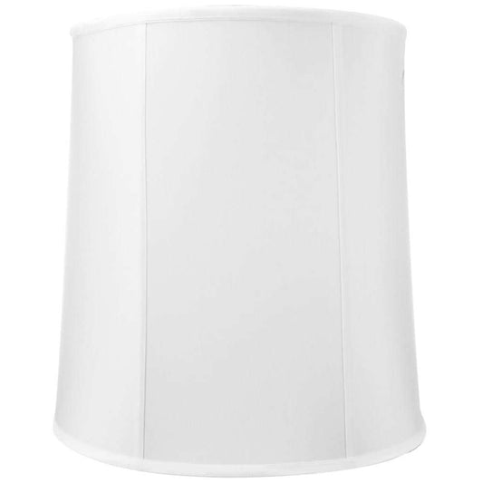 16x18x19 White Shantung Tall Drum Lampshade