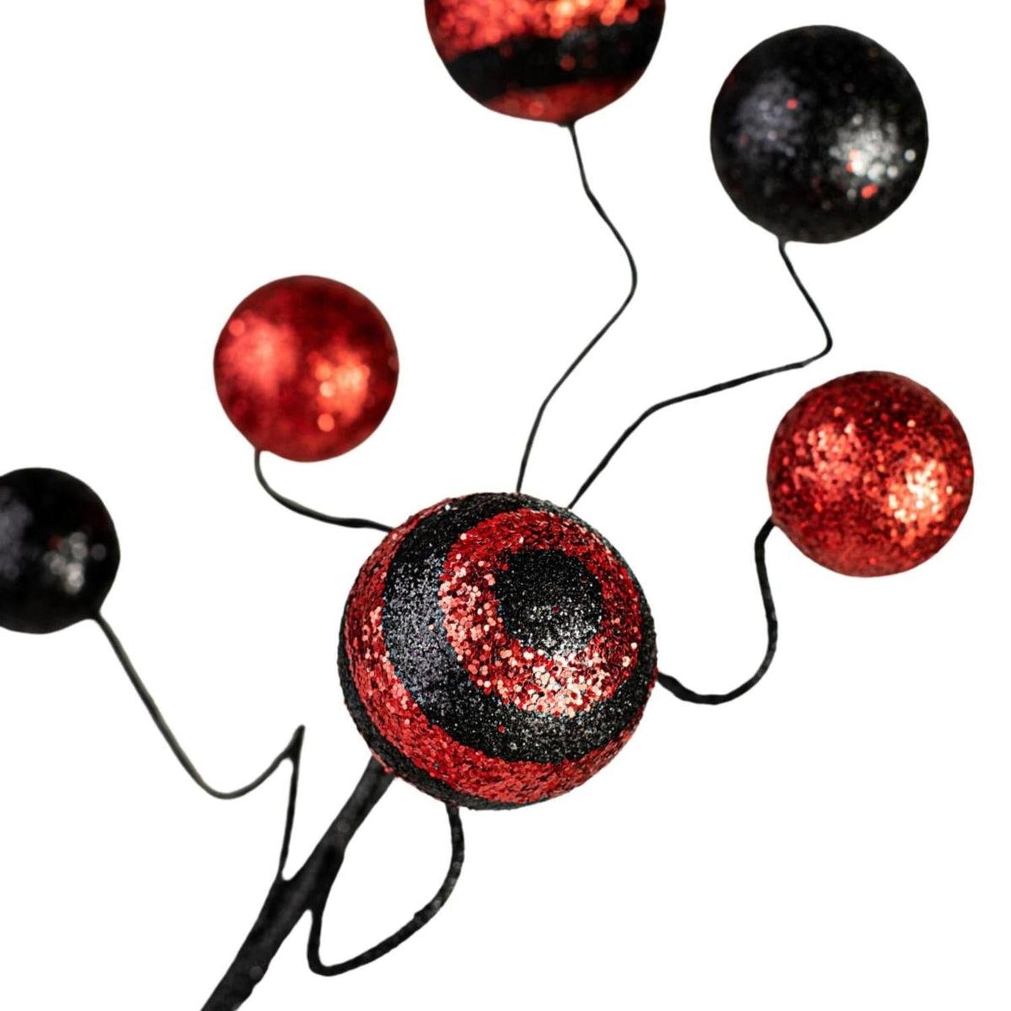 17" Glitter Ball Pick: Red & Black