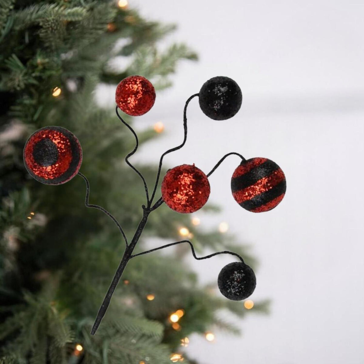 17" Glitter Ball Pick: Red & Black