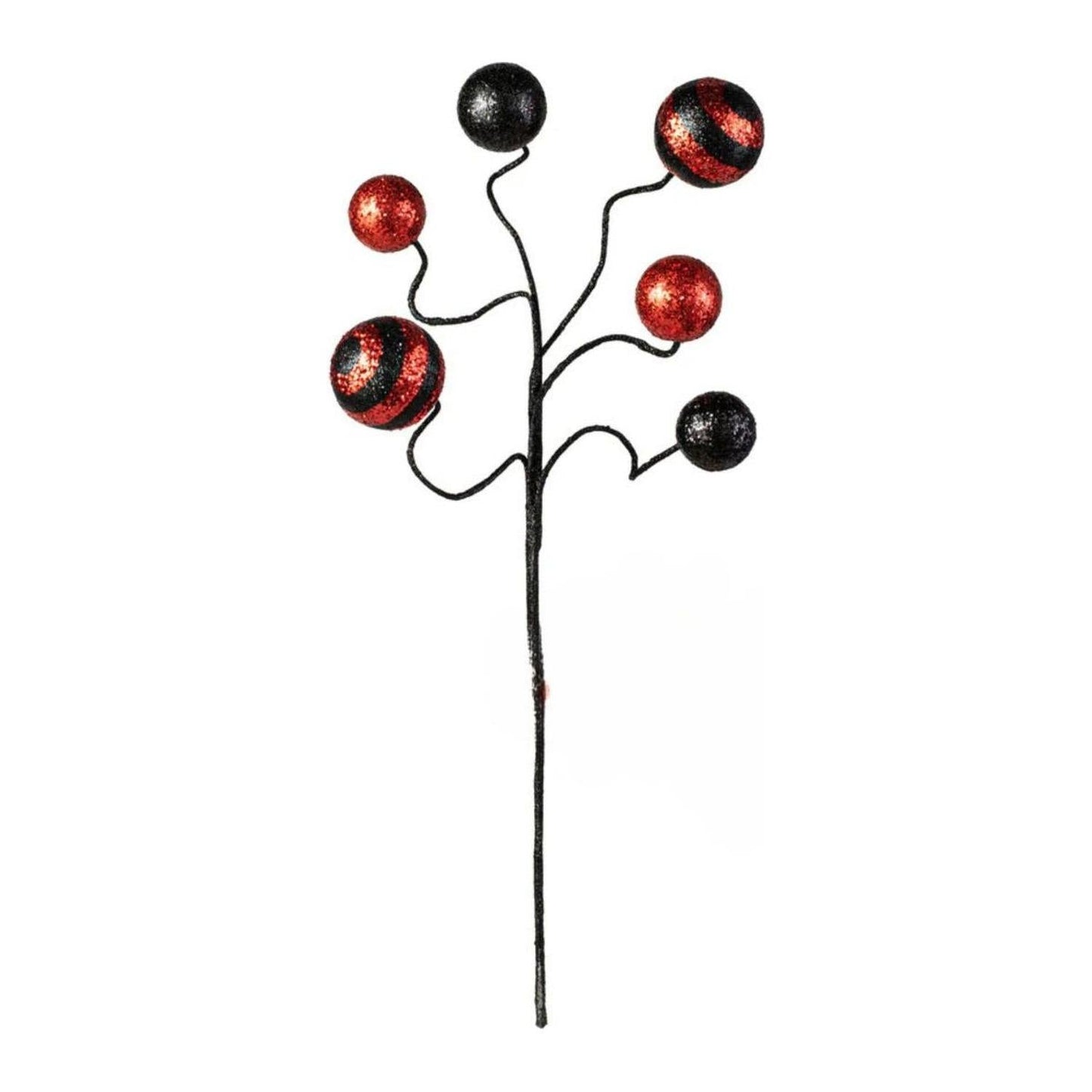 17" Glitter Ball Pick: Red & Black