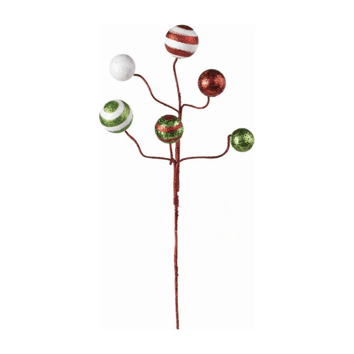 17" Glitter Ball Pick: Red/Lime/White
