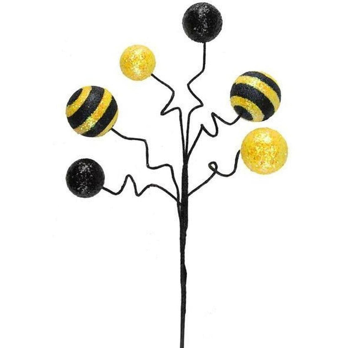 17" Glitter Ball Pick: Yellow & Black