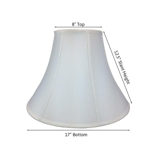 17"W x 13"H White Bell Shantung Shade