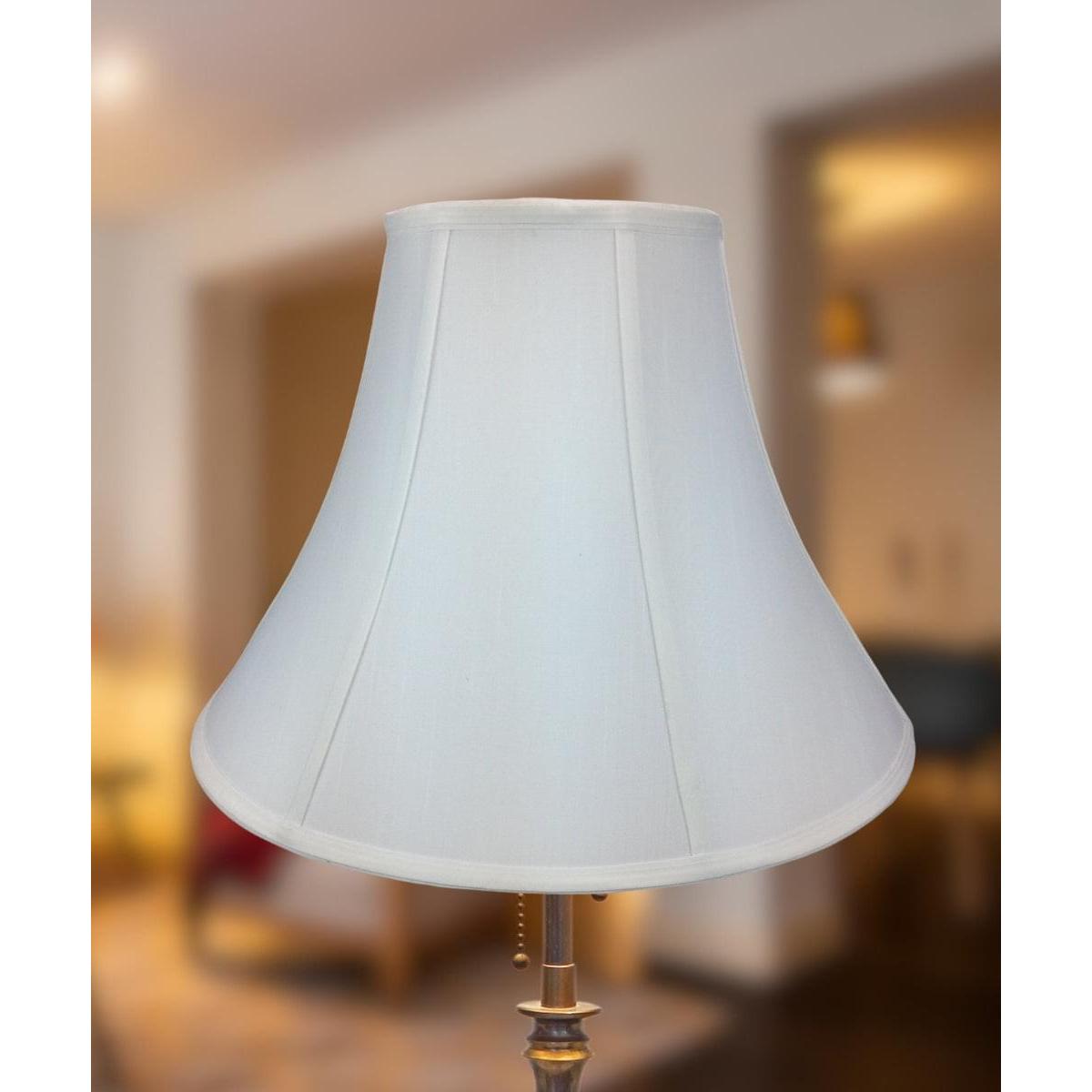 17"W x 13"H White Bell Shantung Shade
