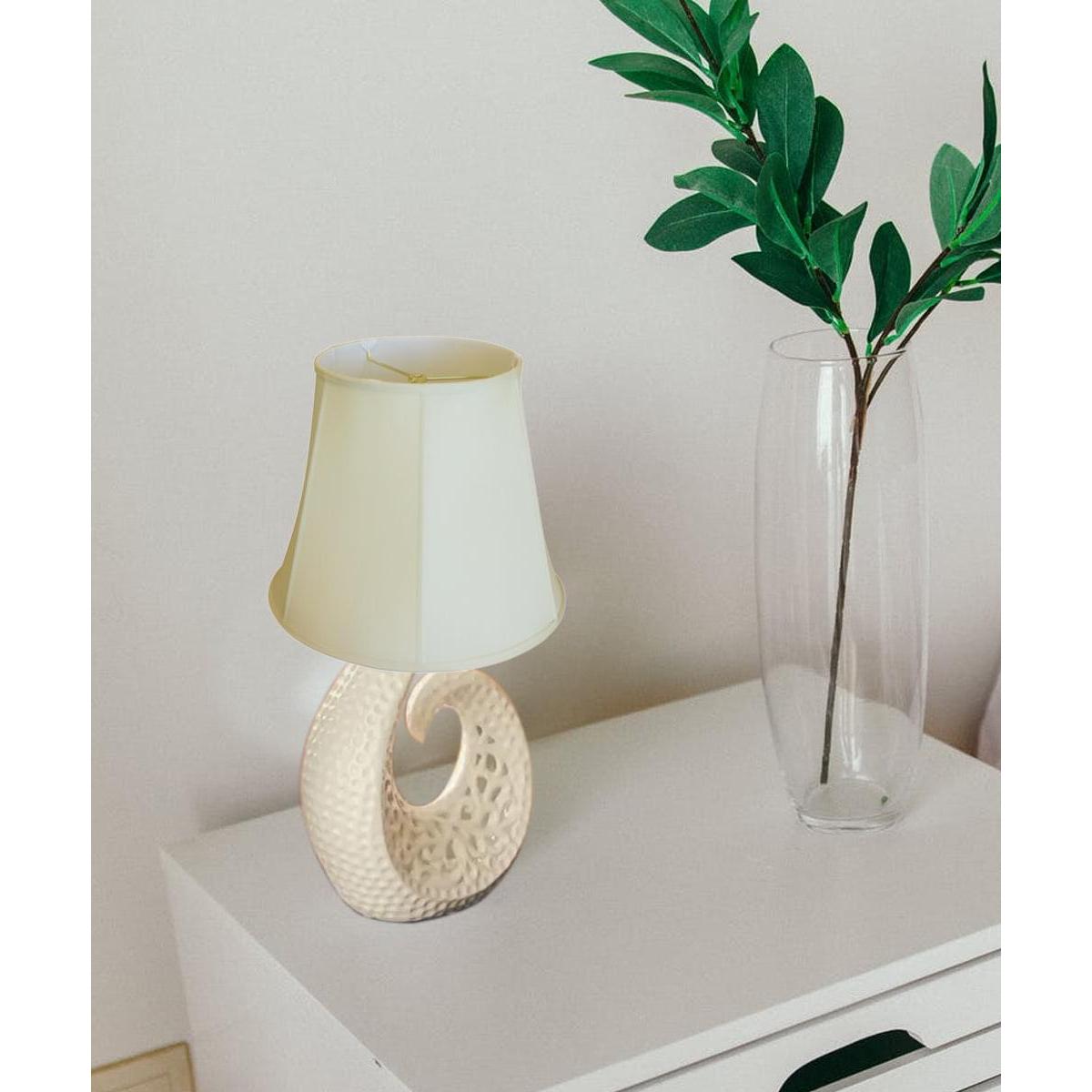 17"W x 14"H Eggshell Empire Shantung Shade