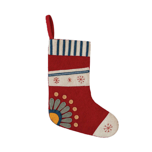 a red and white stocking