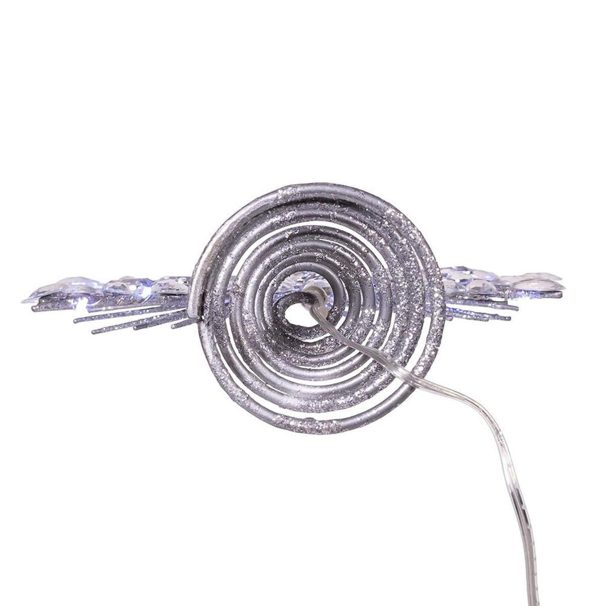 18-Light Cool White LED Silver Glittered Snowflake Tree Topper