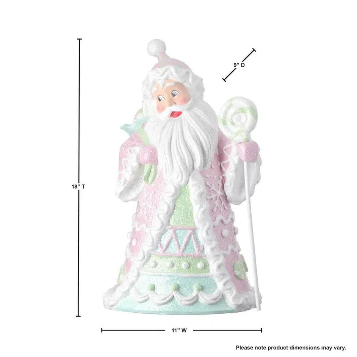 18" Resin Candylicious Santa: Pastel