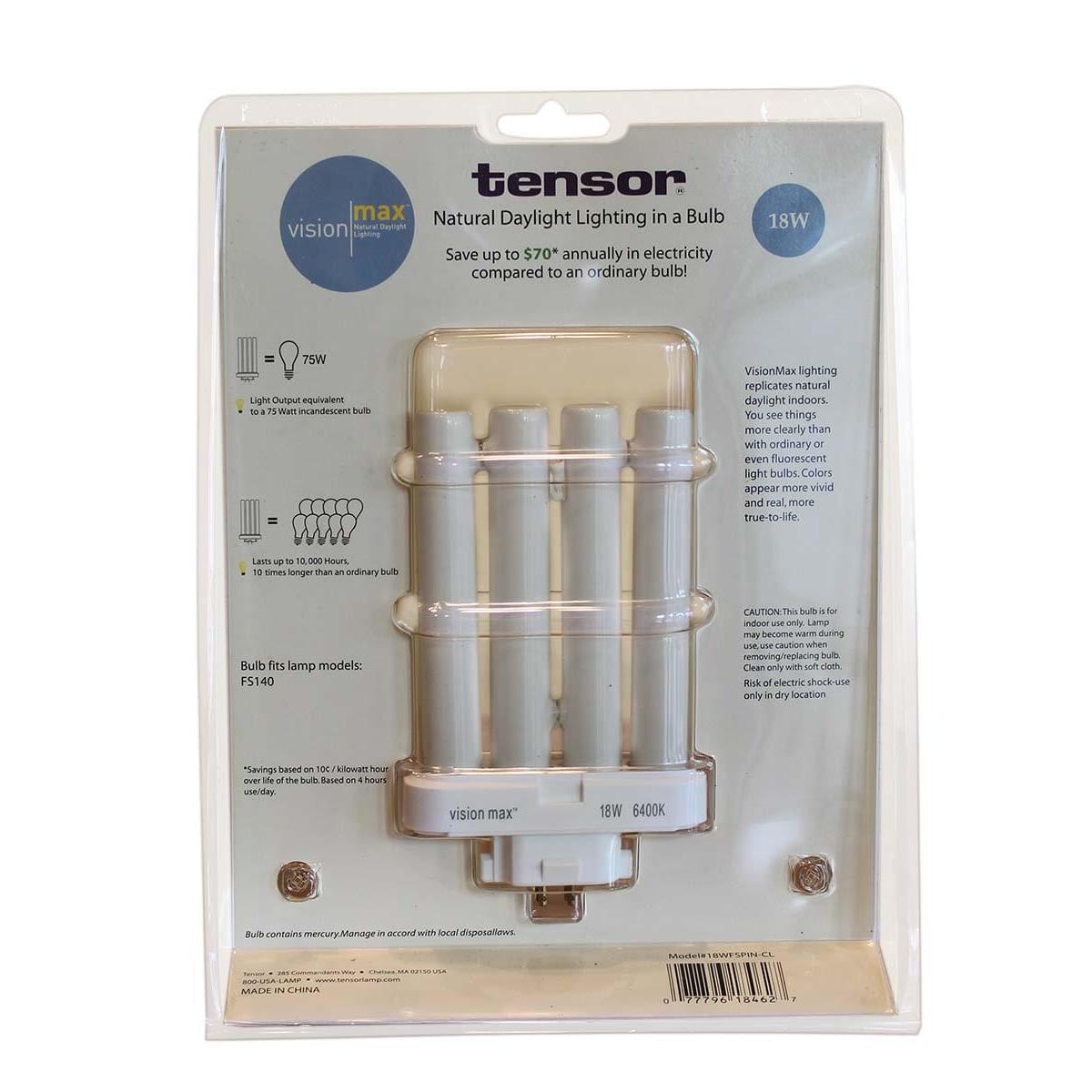 18 Watt Full Spectrum CFL Replacement Bulb (4 pin, G24Q base) by VisionMax
