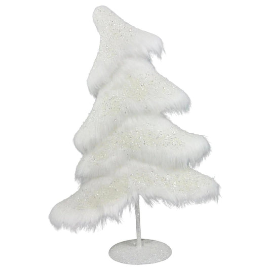 18.5" Fabric Sequin Christmas Tree: White