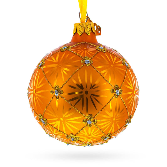 1897 Coronation Royal Gold Glass Christmas Ornament 3.25 Inches