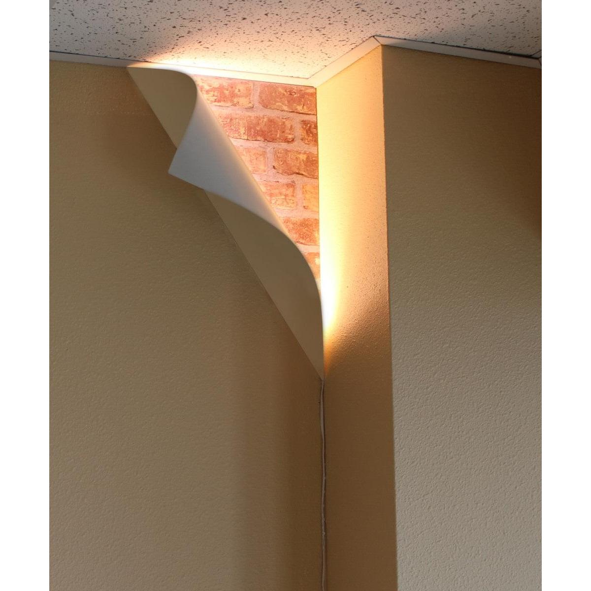 18"H Big Reveal LED Corner Light White Curved Metal