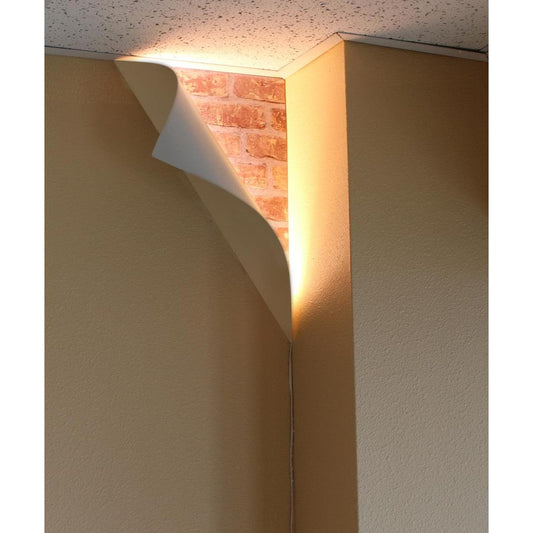 18"H Big Reveal LED Corner Light White Curved Metal