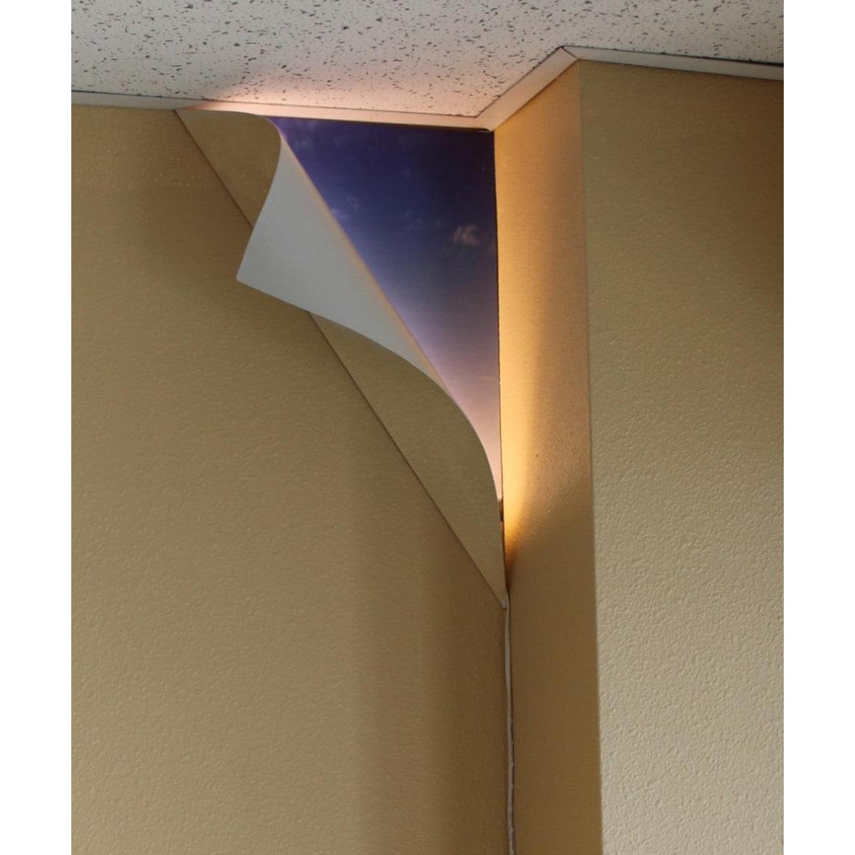 18"H Big Reveal LED Corner Light White Curved Metal