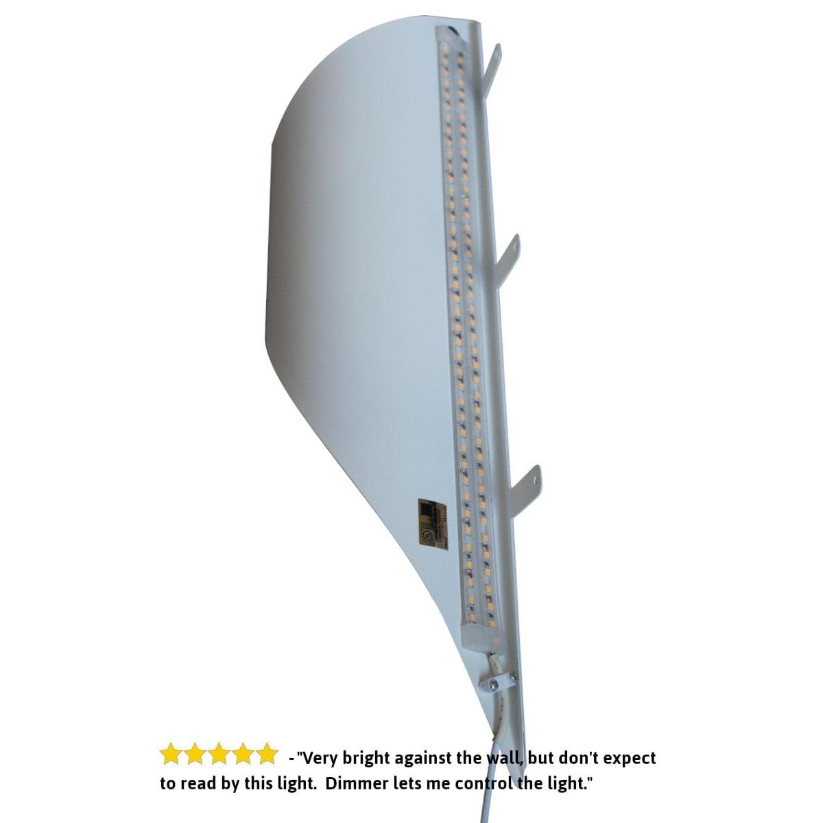18"H Big Reveal LED Corner Light White Curved Metal