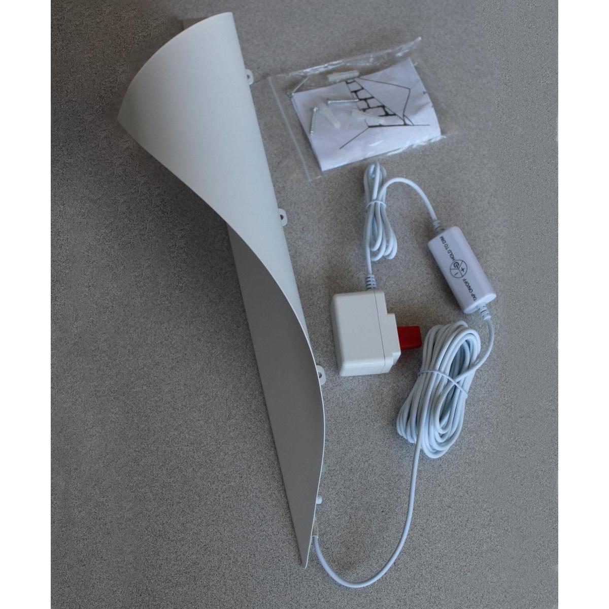 18"H Big Reveal LED Corner Light White Curved Metal